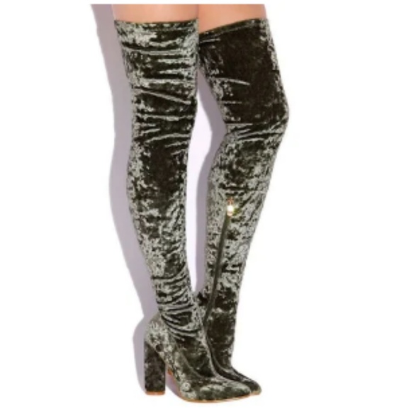 Cape Robbin Shoes - Cape Robbin Velvet Thigh High Boots